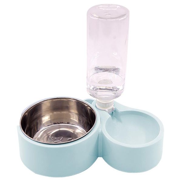 

cat bowls & feeders stainless steel non-slip pet bowl dual section dog dish with removable water bottle drinking fountain feeder