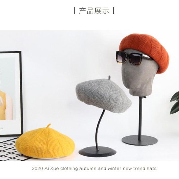 

berets winter woman wool beret female knit hat for autumn women boina gift wholesales, Blue;gray