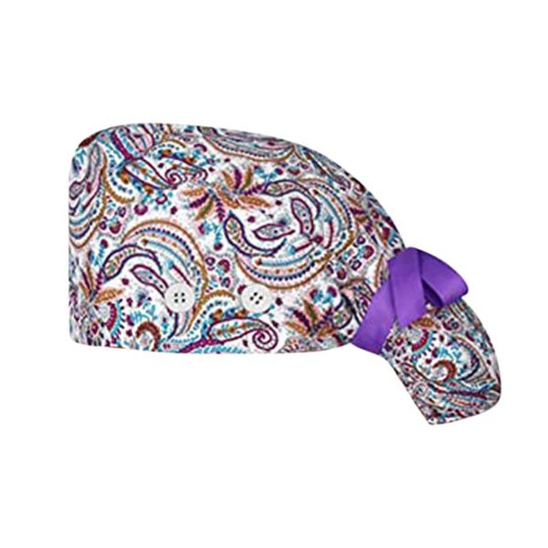 

beanie/skull caps adjustable matte women printing cotton hat beauty salon working elastic accessories#w, Blue;gray