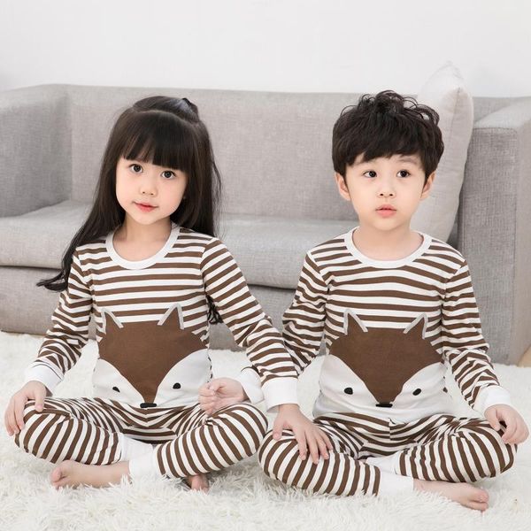 

pajamas children's underwear set cartoon clothes long pants girls chirstmas boys children, Blue;red
