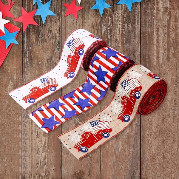 

party decoration independence day printing yarn silk gift wrapping rope lovely ribbon festive atmosphere decorations home room decor