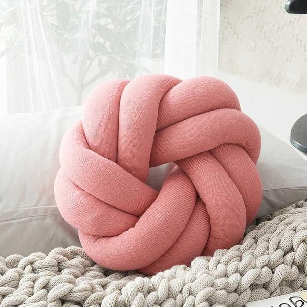 Cuscino/cuscino decorativo cuscino per la schiena per la casa moda super morbida per ufficio casual auto arredamento per la camera dei bambini biancheria da letto divano colori solidi nodo fatto a mano