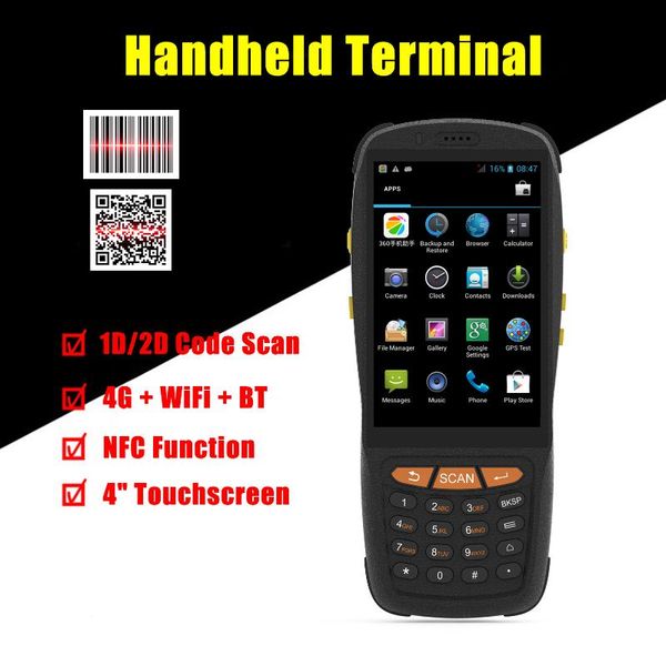 

barcode scanner android pda handheld terminal inventory machine 1d/2d/qr 3g/4g wifi bt mobile nfc function scanners