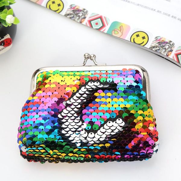 

coin purses women kids purse fashion mini paillette coins wallet sequins money bags change clutch wallets hasp, Red;black