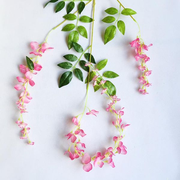 

artificial wisteria vine hanging wall garland plants foliage silk flowers string for office el home party wedding decor decorative & wreaths