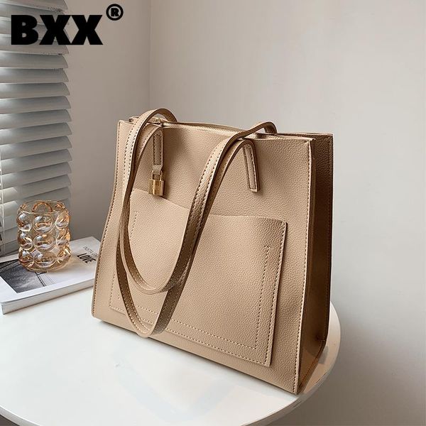 

evening bags [bxx] simple solid color pu leather high capacity for women 2021 summer shoulder bag trending luxury hand hs184