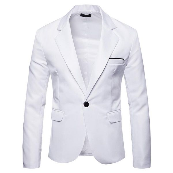 

men's suits & blazers black blazer men 2021 brand slim fit single button suit jacket business wedding groom tuxedo dress for, White;black