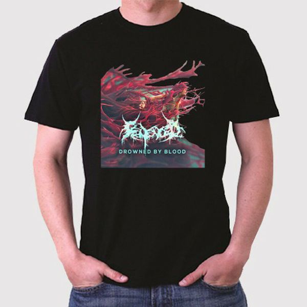 

sentenced drowned by blood men's black t-shirt size s to 3xl, White;black