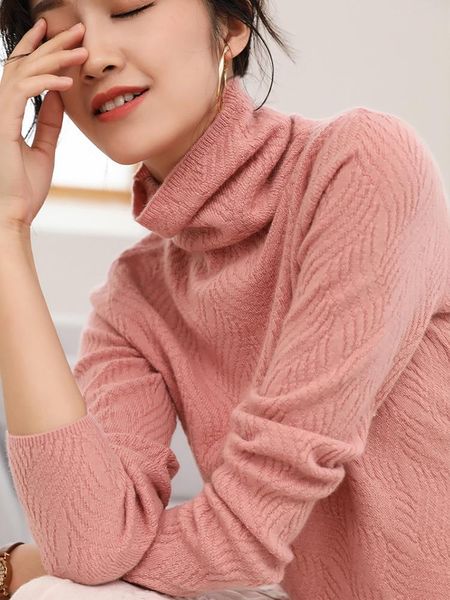 

women's sweaters pile high neck pullover sweater knit women loose autumn and winter womens 2021, White;black
