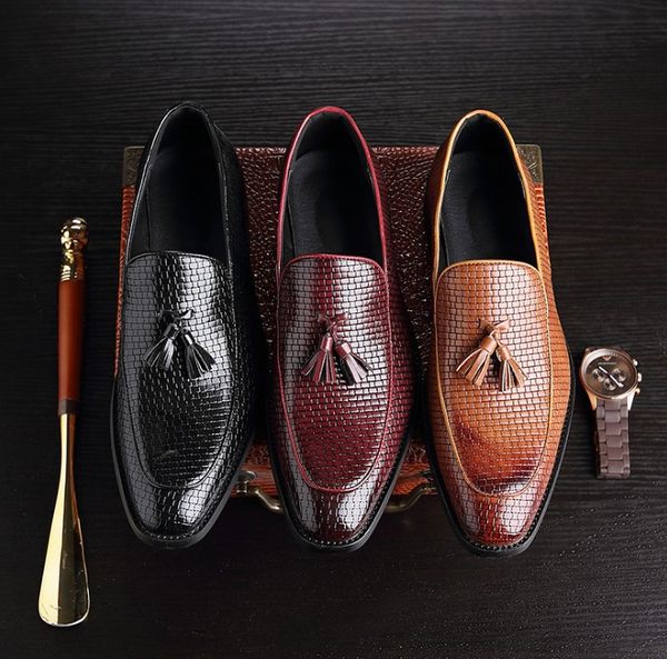 

luxurys designer mens style casual shoes leather hand painted oxford brown lace-up fashion street ps men's flats shoe, Black