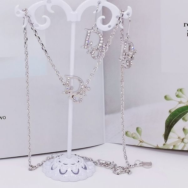

design jewelry medieval letter pattern girl's heart fashion trend necklace 2021 new women's ear hook, Silver
