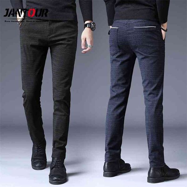 

spring summer fashion brand pants men casual elastic long trousers male cotton straight blue work pant men's large size 36 38 210715, Black