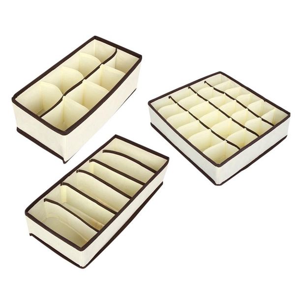 

storage drawers 3 pcs set underwear bra organizer box beige drawer closet organizers boxes for scarves socks