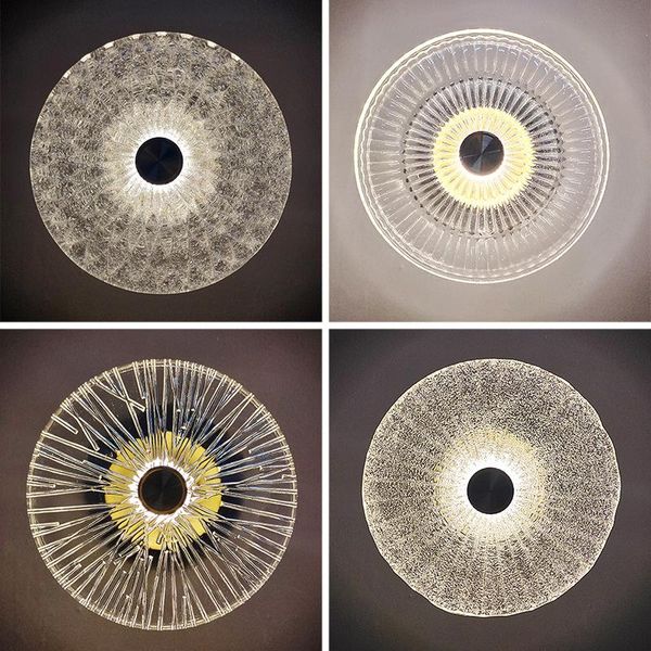 

wall lamp modern minimalist round glass bedroom dining room study led lighting