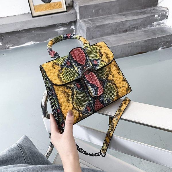 

evening bags fashion design women's bag 2021 snake pattern single shoulder small square pu purses and handbags luxury designer