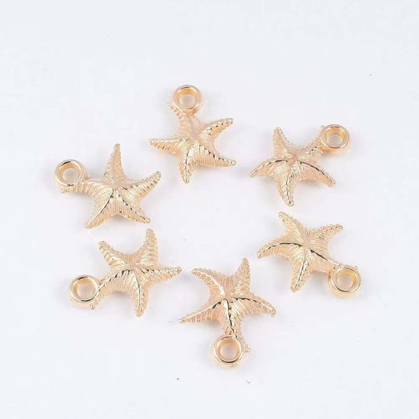 

ccb metal starfish pendant gold single hanging diy hand jewelry accsori, White