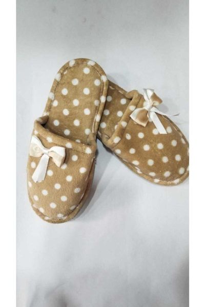 

women's brown ribbons detailed puerperal slippers, Black