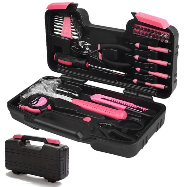 

professional hand tool sets 39pcs set household hardware toolbox wire pliers screwdriver hammer drill bits kits home repair