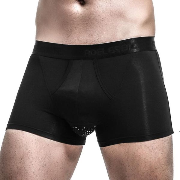 

underpants men trunks boxer briefs modal underwear separation pouch u convex men's foreski -type separa, Black;white