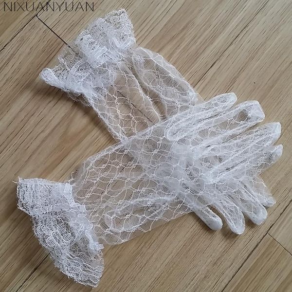 

bridal gloves white/ivory finger short paragraph elegant wedding beige design lace gauze transparent