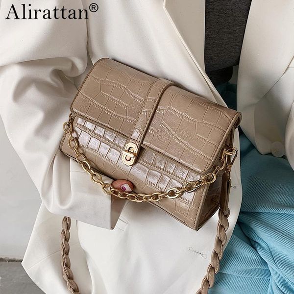 

women crocodile pattern high end small bag fashion texture one shoulder messenger female wild ins cross body