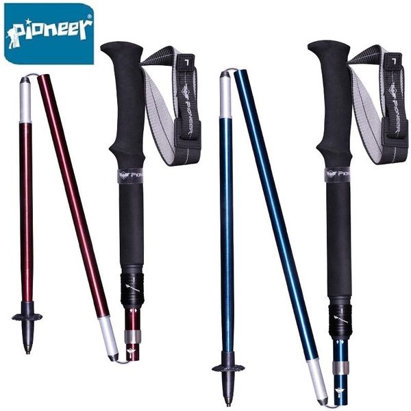 

folding trekking poles aluminum collapsible adjustable nordic walking sticks tourism camping equipment