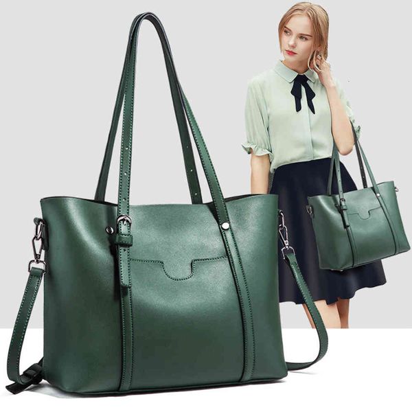 

cow leather one shoulder bag women's 2019 new high-capacity tote simple hand