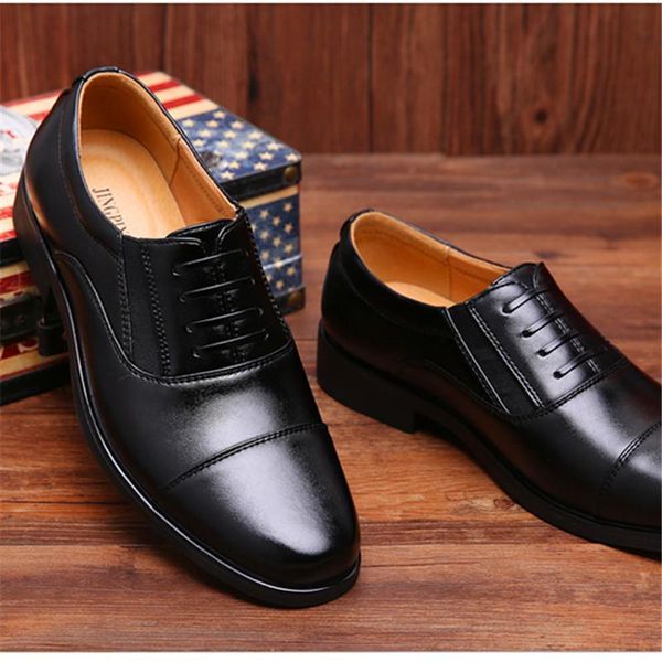 

dress shoes men wedding microfiber leather formal business pointed toe for man men's oxford flats, Black