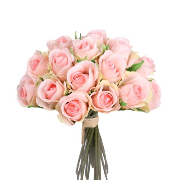 

decorative flowers & wreaths wedding decoration rose bouquet artificial flower yellow 20-headed 20 heads hand tied small roses bunch silk