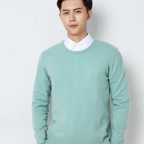 

men's sweaters cashmere sweater autumn and winter thickened bottomed korean fashion half high crew neck with loose knitted, White;black