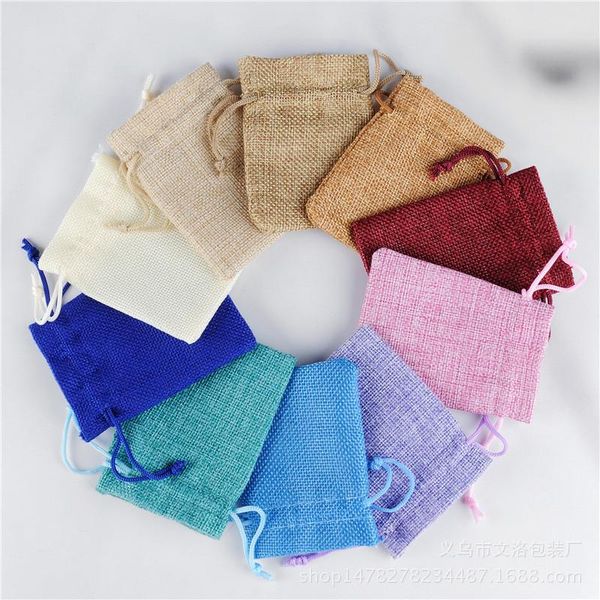 

gift wrap 10pcs 7*9cm/10x14cm/13x18cm/15x20cm different color environment-friendly gunny bags cosmetic material packaging bag