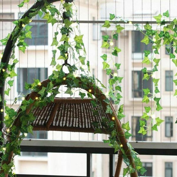 

artificial plants led ivy garland fake leaf vines room decor hanging for home wedding living decoration decorative flowers & wreaths