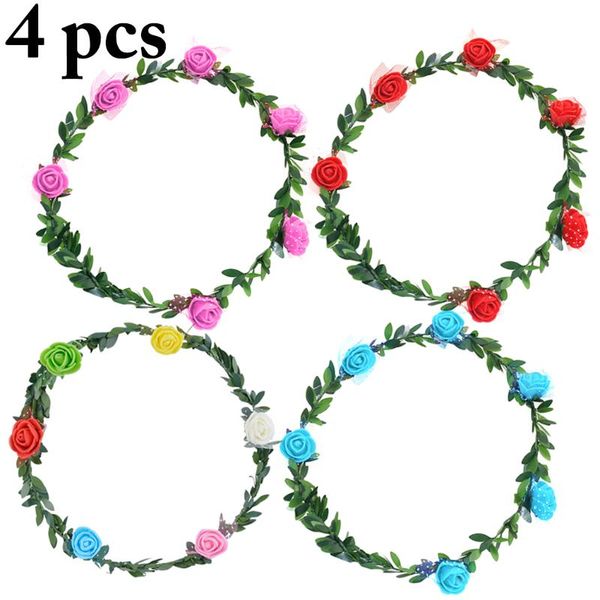 

decorative flowers & wreaths 4pcs hair wreath flower crown headband for bride