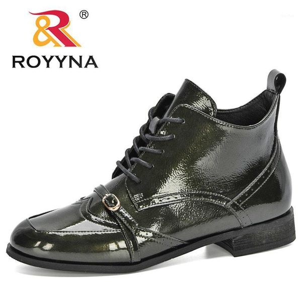 

boots royyna 2021 arrival autumn winter heels ankle women leather booties feminina woman wedding party shoes trendy footwear1, Black