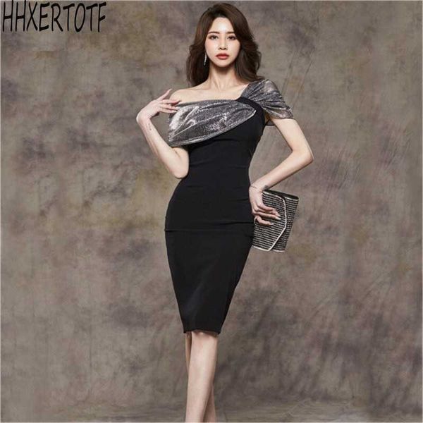 

summer korean style fashion temperament mesh gauze slanted shoulder dress bag hip 210531, Black;gray