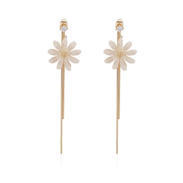 

dangle earrings s925 silver needle small fragrance daisy french long delicate temperament chrysanthemum diamond