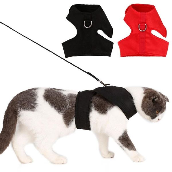 

cat harness with leash set pet vest rope dog chest strap collar leads for small dogs cats collars &