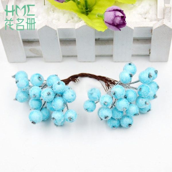 

2pcs 40head fruit foam berries stamen artificial flower christmas decoration simulation red cherry bouquet diy box scrapbooking decorative f