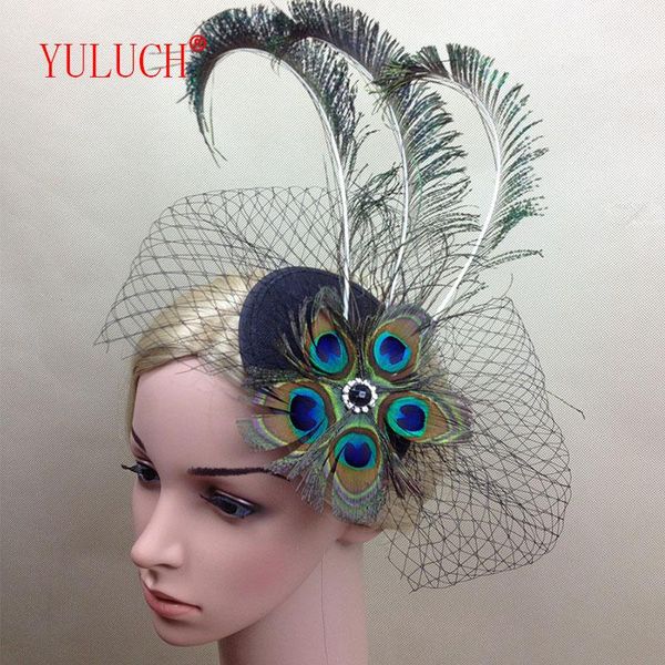 

hair clips & barrettes yuluch original design peacock eye bohemian personality woman jewelry gift wedding styling veil hat hairpin headwear, Golden;silver
