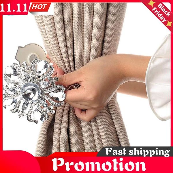 

curtain tieback luxury big crystal magnetic and holdback flower clips buckle holder html shower curtains