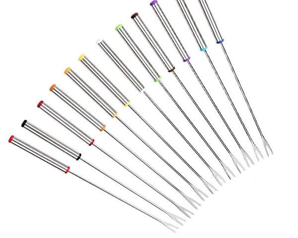 

forks stainless steel chocolate fork pot cheese fruit dessert fondue melting skewer kitchen accessories tools