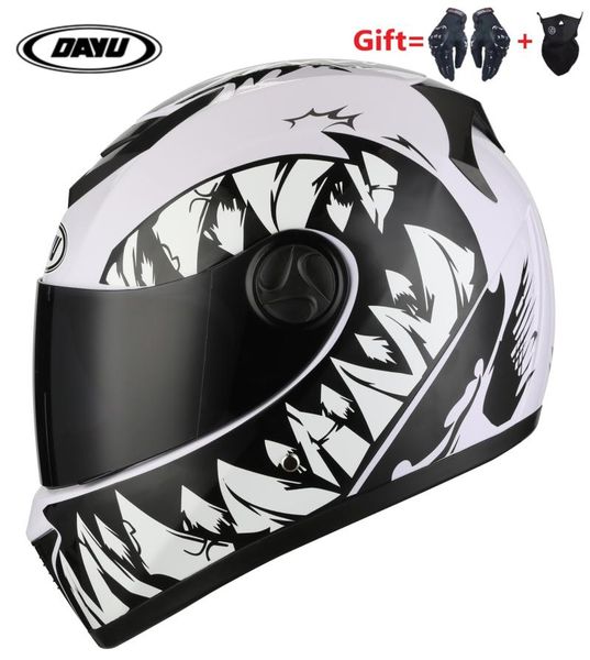 

motorcycle helmets 2 gifts=gloves+mask full face helmet dual lens motorbike double visors dirt bike dot