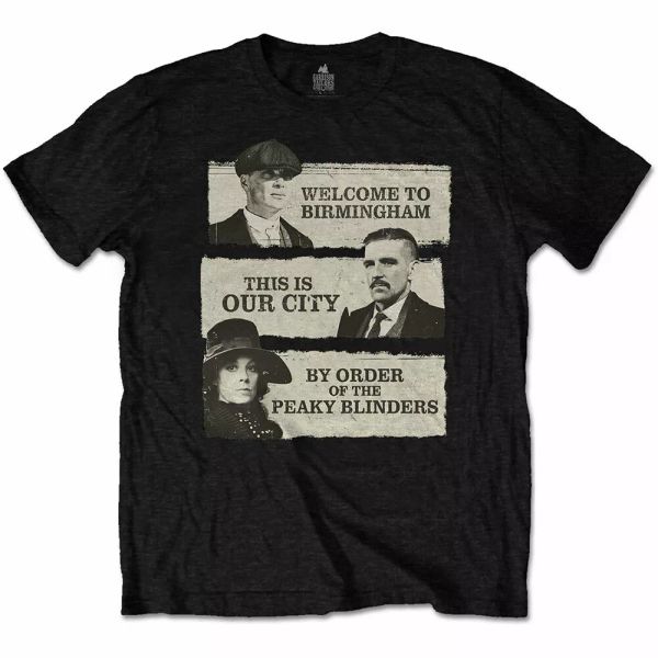 

peaky blinders this is our city licensed men t-shirt, White;black
