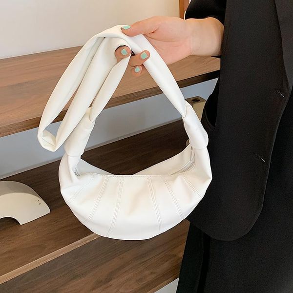 

evening bags half-moon pu leather crossbody for women 2021 summer simple shoulder bag lady handbag and purses