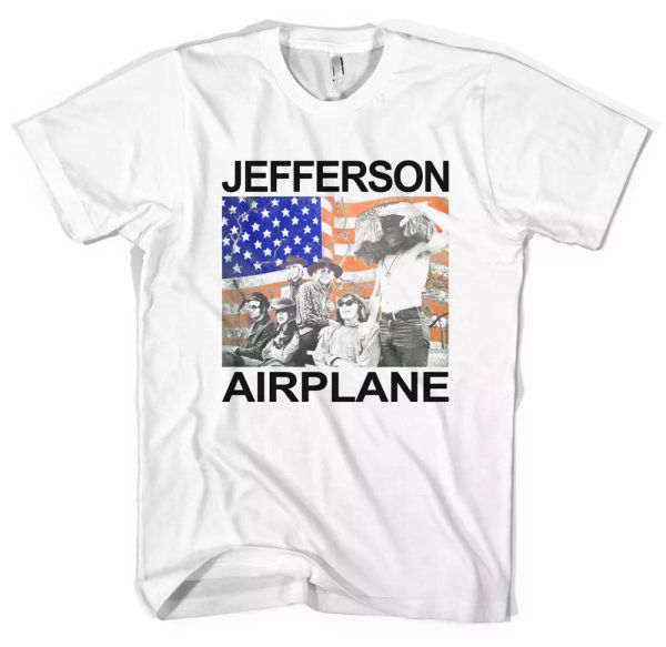 

jefferson airplane psychadelic acid rock 60's t-shirt all sizes, White;black