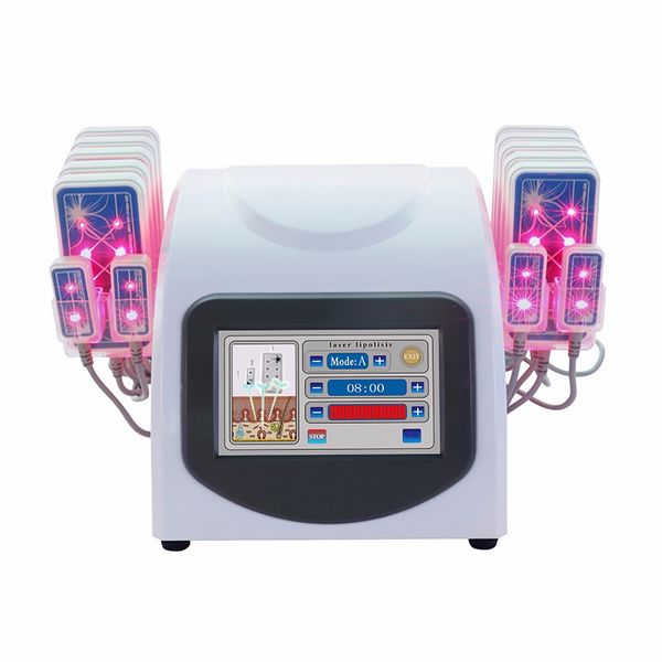 Tragbare 14080 mW Burn Laser Lipo Diode Abnehmen LLLT Lipolyse 635 nm 650 nm 10 große Pads 4 kleine Pads Cellulite-Entfernung Körperformung Schönheitsmaschine