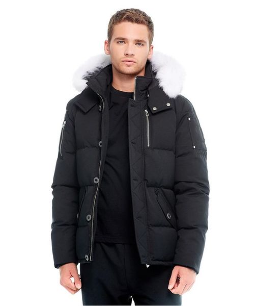 

mens winter puffer jacket down parka hoodie windbreaker thick warm hooded fashion coats white black duck fur collar