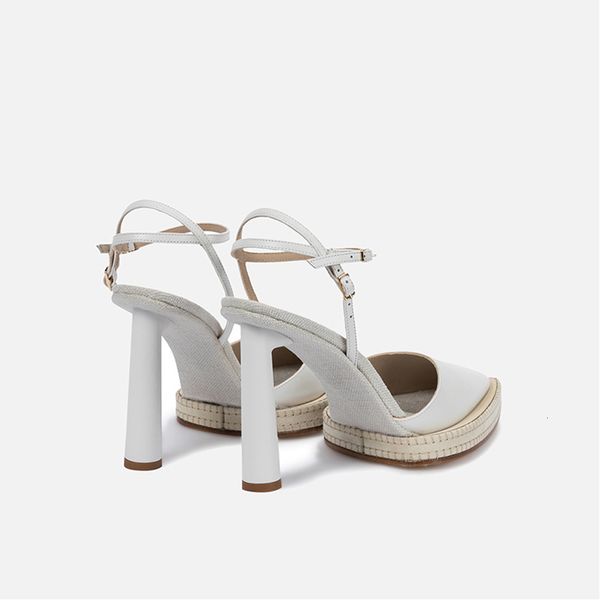 

dress shoes womans 2021 mules sandals round heels genuine leather narrow band summer pumps platform front modern lady footwear 7q2, Black