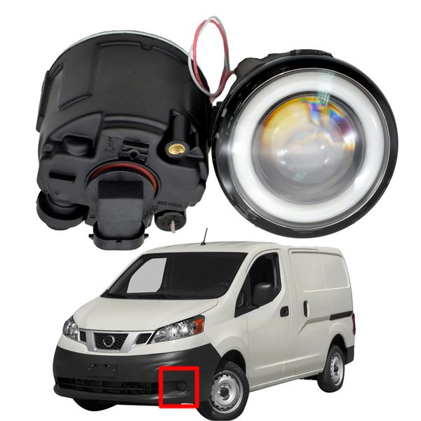 Para Nissan NV200 2010-2015 Fog Luz LED DRL Styling Lens Angel Eye Car Acessórios Faróis de Alta Qualidade