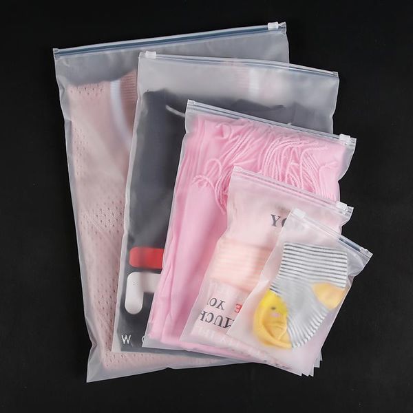 

gift wrap 30pcs plastic storage bag matte clear zipper seal travel bags valve slide packing pouch cosmetic clothes
